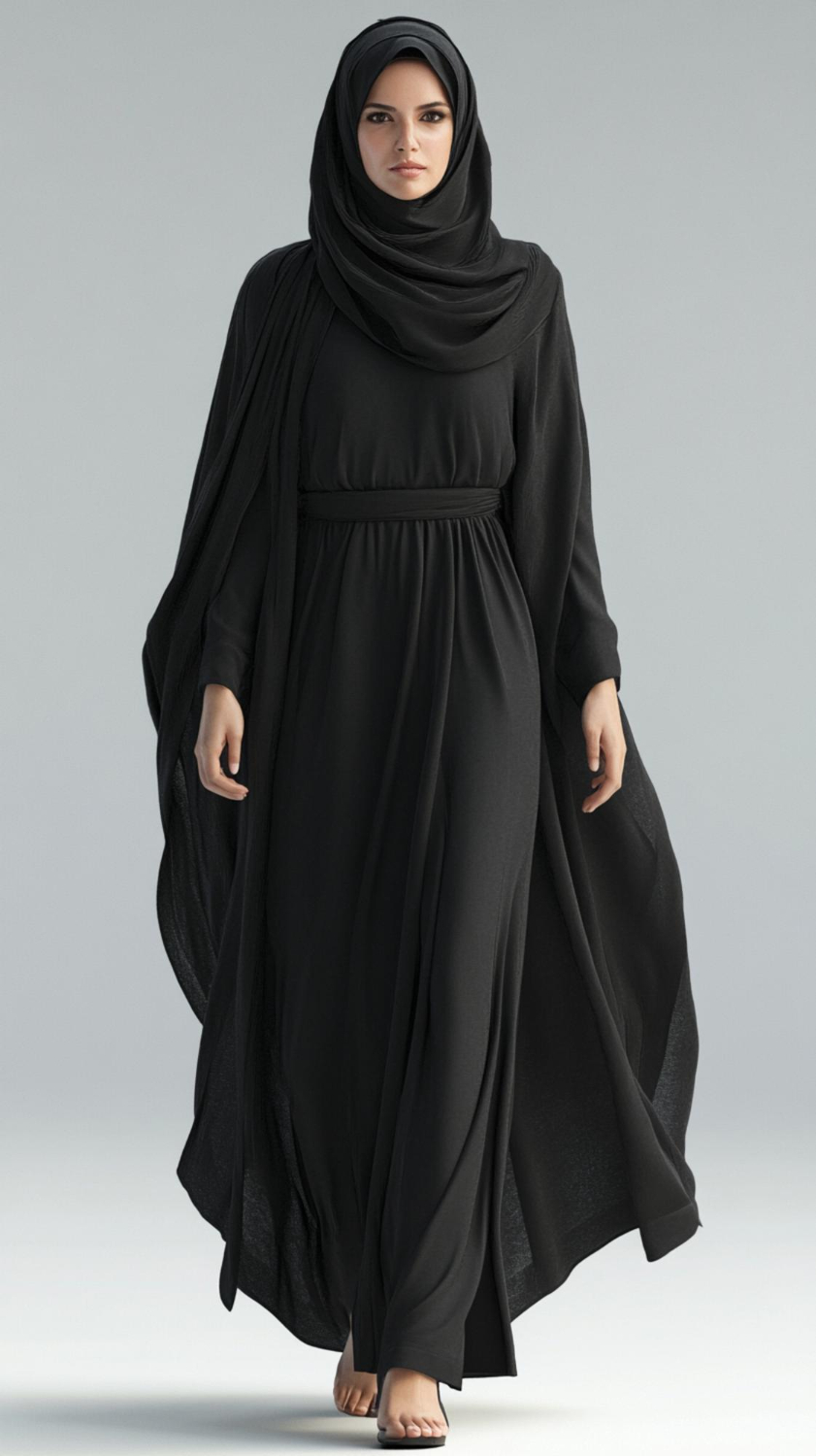 3264 Zara Couture Pearl Work Abaya - Image 1