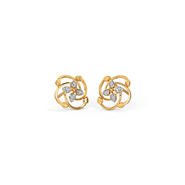 Bright Bloomy Diamond Stud Earrings