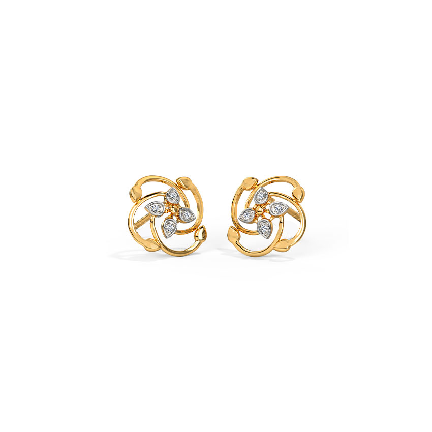 JE08111-1YP600_1_lar Bright Bloomy Diamond Stud Earrings - Image 1